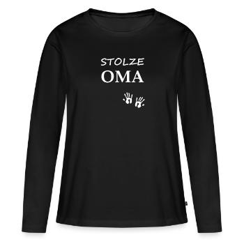 Stolze Oma - Frauen Premium Bio Langarmshirt - Schwarz - Vorne - Julia (174cm)