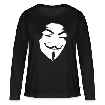 ANONYMOUS - Frauen Premium Bio Langarmshirt - Schwarz - Vorne - Julia (174cm)