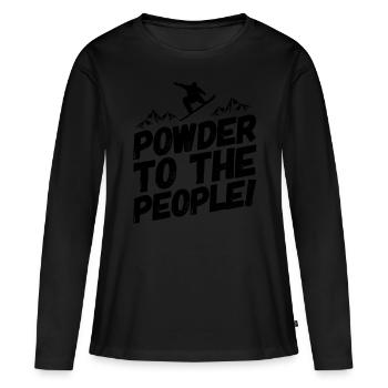 Snowboarding Snowboarding Snowboarder Powder - T-shirt manches longues Premium bio Femme - noir - Devant - Julia (174cm)