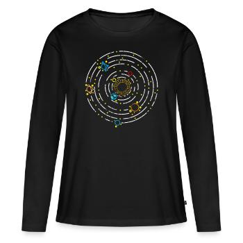Système solaire Planet - T-shirt manches longues Premium bio Femme - noir - Devant - Julia (174cm)