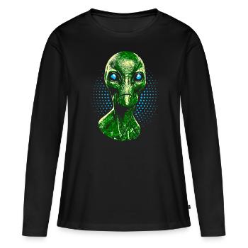 étranger - T-shirt manches longues Premium bio Femme - noir - Devant - Julia (174cm)