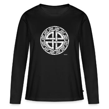 Celtic shield knot Protective symbol of the Celts - Women's Premium Organic Long Sleeve Shirt - black - Front - Julia (174cm)