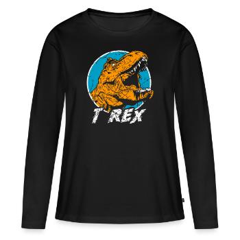 T-Rex Tyrannosaurus Rex - T-shirt manches longues Premium bio Femme - noir - Devant - Julia (174cm)