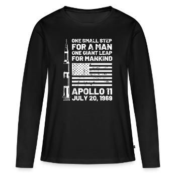 Moon Moon 1969 Apollo 11 - T-shirt manches longues Premium bio Femme - noir - Devant - Julia (174cm)