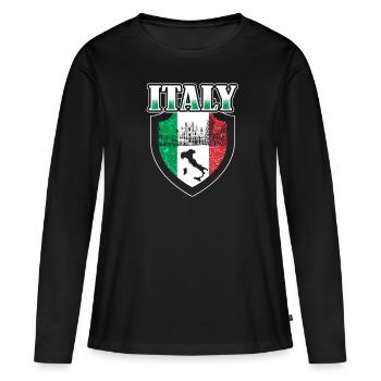 Italie italien italien - T-shirt manches longues Premium bio Femme - noir - Devant - Julia (174cm)