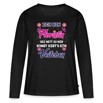 Floristin - Frauen Premium Bio Langarmshirt - Schwarz - Vorne - Julia (174cm)