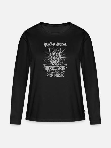 Heavy Metal - Frauen Premium Bio Langarmshirt - Schwarz
