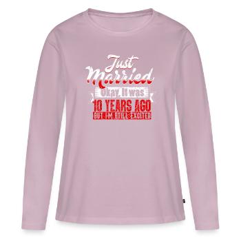 Wedding anniversary 10 years married - Women's Premium Organic Long Sleeve Shirt - dusky pink - Front - Julia (174cm)