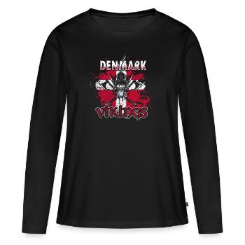Drapeau danois danois drapeau viking - T-shirt manches longues Premium bio Femme - noir - Devant - Julia (174cm)
