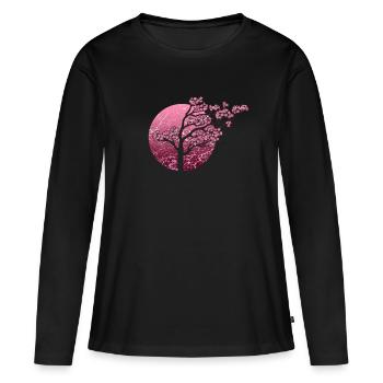 Baum Japan Asien - Frauen Premium Bio Langarmshirt - Schwarz - Vorne - Julia (174cm)