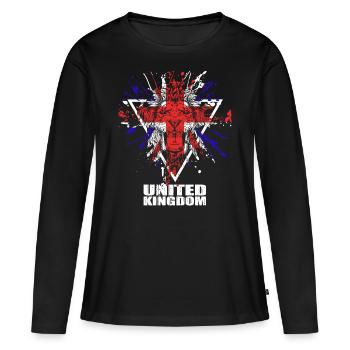 Royaume-Uni UK Union Jack - T-shirt manches longues Premium bio Femme - noir - Devant - Julia (174cm)
