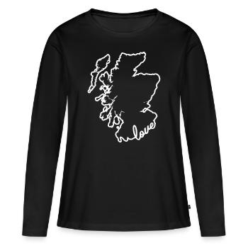 Ecosse Ecosse Amour - T-shirt manches longues Premium bio Femme - noir - Devant - Julia (174cm)