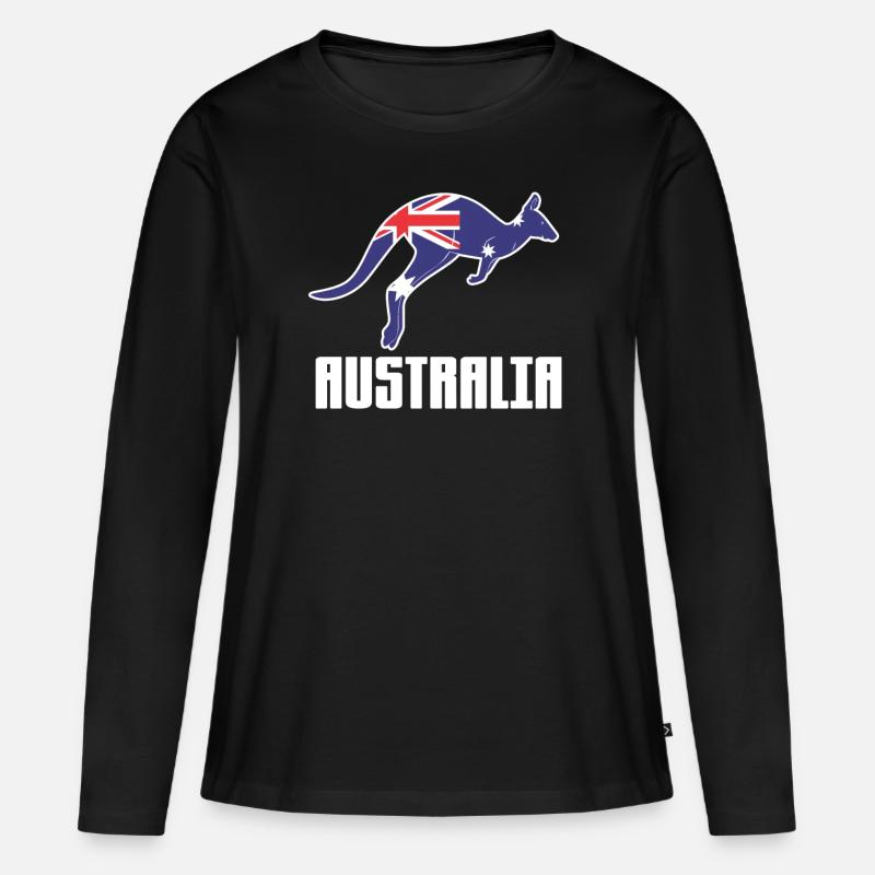Australien - Frauen Premium Bio Langarmshirt - Schwarz