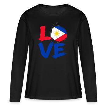 Philippinen - Frauen Premium Bio Langarmshirt - Schwarz - Vorne - Julia (174cm)
