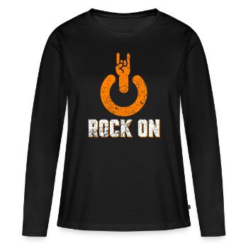 Rock sur - T-shirt manches longues Premium bio Femme - noir - Devant - Julia (174cm)
