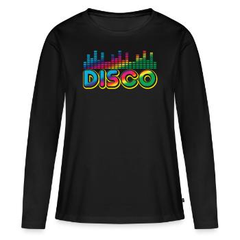Musique disco - T-shirt manches longues Premium bio Femme - noir - Devant - Julia (174cm)