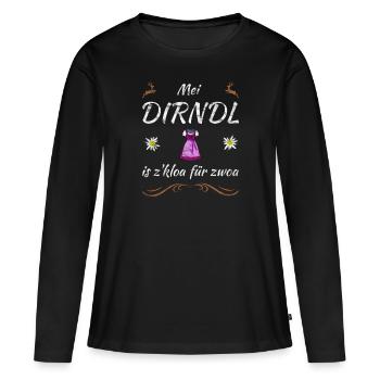 Schwanger Tracht Mein Dirndl ist zu klein für zwei - Frauen Premium Bio Langarmshirt - Schwarz - Vorne - Julia (174cm)