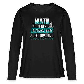 Mathématiques Mathématiciens - T-shirt manches longues Premium bio Femme - noir - Devant - Julia (174cm)