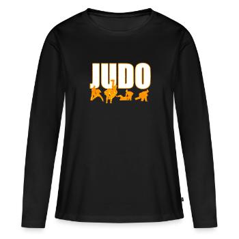 Judo - T-shirt manches longues Premium bio Femme - noir - Devant - Julia (174cm)