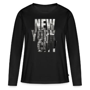 New York City Manhattan skyline - T-shirt manches longues Premium bio Femme - noir - Devant - Julia (174cm)