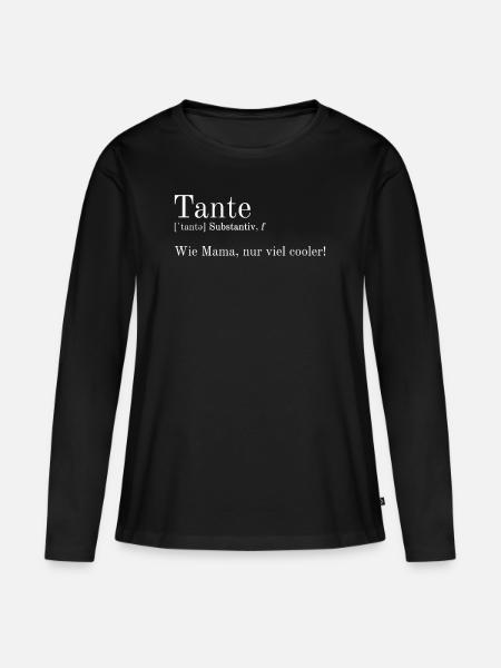 Tante Definition Tante Geschenkidee - Frauen Premium Bio Langarmshirt - Schwarz