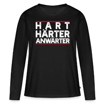 Hart Härter Anwärter Berufsanfänger - Frauen Premium Bio Langarmshirt - Schwarz - Vorne - Julia (174cm)