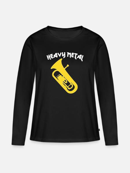 Euphonium - HEAVY METAL - Bariton, Geschenk - Frauen Premium Bio Langarmshirt - Schwarz