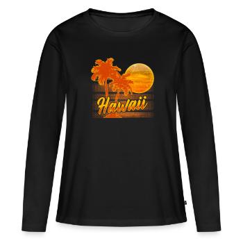 Hawaii - T-shirt manches longues Premium bio Femme - noir - Devant - Julia (174cm)