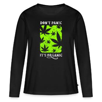Cannabis cannabis chanvre haschisch marijuana - T-shirt manches longues Premium bio Femme - noir - Devant - Julia (174cm)