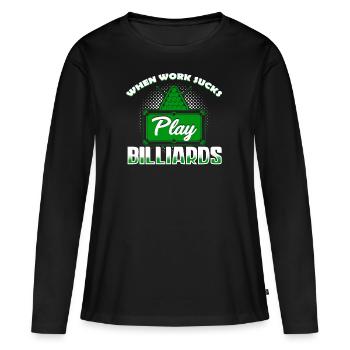 Billard de billard - T-shirt manches longues Premium bio Femme - noir - Devant - Julia (174cm)