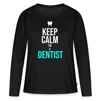 Dentiste dentiste - T-shirt manches longues Premium bio Femme - noir - Devant - Julia (174cm)