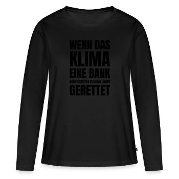 Vert? Non merci! - T-shirt manches longues Premium bio Femme - noir - Devant - Julia (174cm)