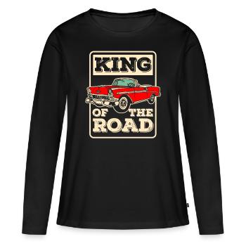 Classic Car Oldtimer Auto Wagen - Frauen Premium Bio Langarmshirt - Schwarz - Vorne - Julia (174cm)