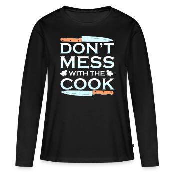 Cuisinier cuisinier cuisine - T-shirt manches longues Premium bio Femme - noir - Devant - Julia (174cm)