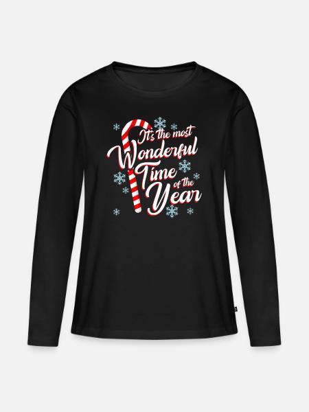 Weihnachten - Frauen Premium Bio Langarmshirt - Schwarz