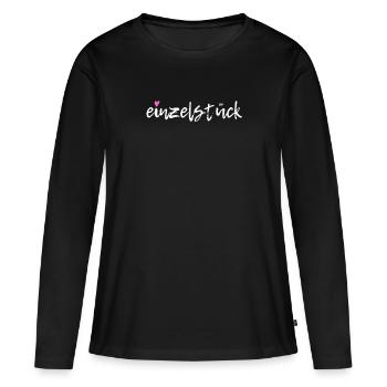 Einzelstück Besonders Einzigartig Herz - Frauen Premium Bio Langarmshirt - Schwarz - Vorne - Julia (174cm)