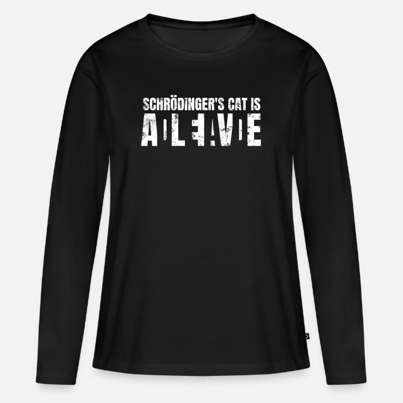 Schrödingers Katze - Frauen Premium Bio Langarmshirt - Schwarz