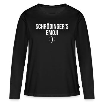 Physicist physicist Schroedinger's Emoji - Women's Premium Organic Long Sleeve Shirt - black - Front - Julia (174cm)
