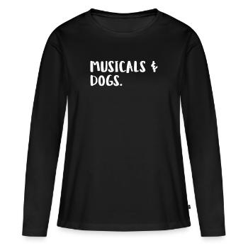 Musicals Chiens. - T-shirt manches longues Premium bio Femme - noir - Devant - Julia (174cm)
