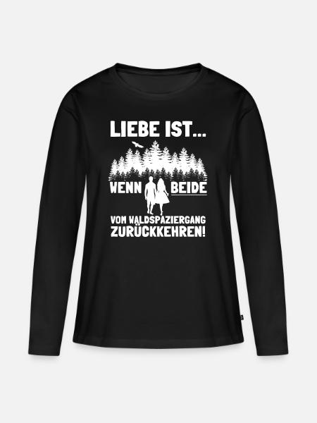 Liebe Paar Beziehung Partnerschaft Lustig - Frauen Premium Bio Langarmshirt - Schwarz