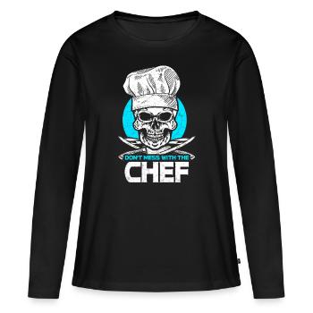 Cuisinier cuisine cuisine - T-shirt manches longues Premium bio Femme - noir - Devant - Julia (174cm)