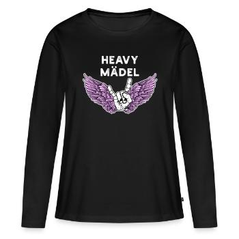 Heavy Girl Heavy Metal pour Femmes Dames Filles - T-shirt manches longues Premium bio Femme - noir - Devant - Julia (174cm)