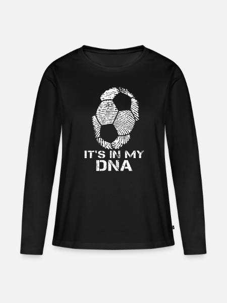 Fussball Fussballer DNA - Frauen Premium Bio Langarmshirt - Schwarz