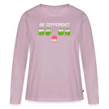 Different Speziell Einzigartig Einmalig Anders - Frauen Premium Bio Langarmshirt - Altrosa - Vorne - Julia (174cm)