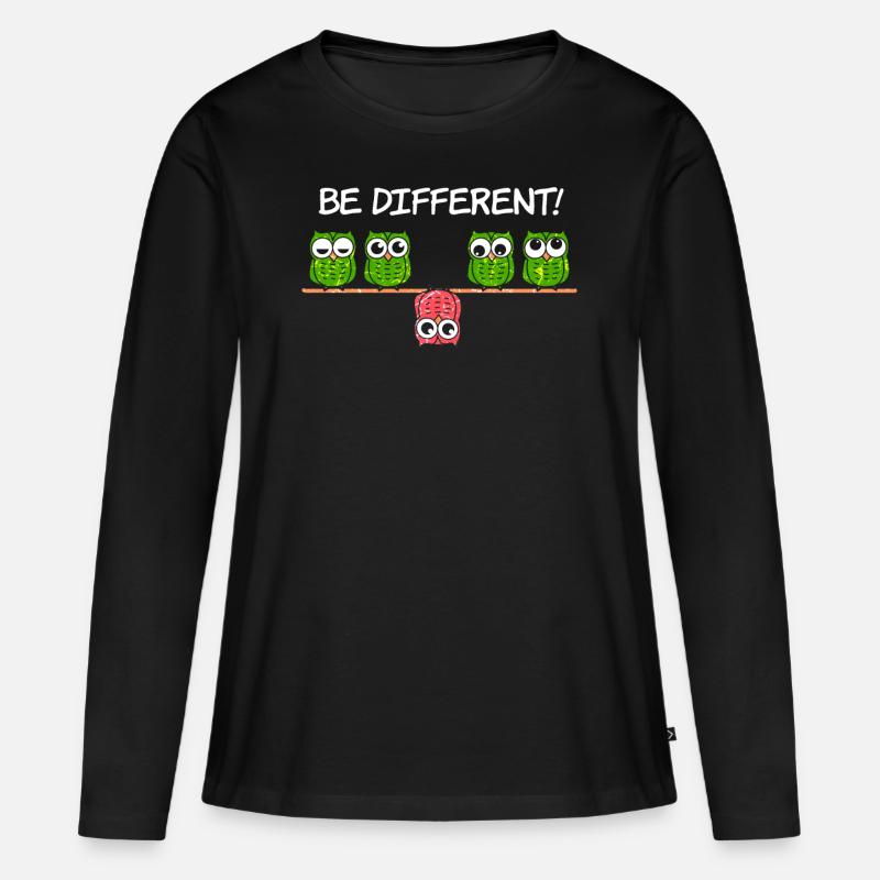 Different Speziell Einzigartig Einmalig Anders - Frauen Premium Bio Langarmshirt - Schwarz