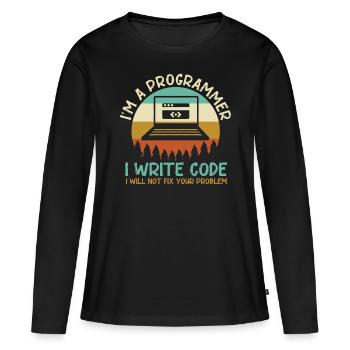 Programmer Code Coding - Women's Premium Organic Long Sleeve Shirt - black - Front - Julia (174cm)