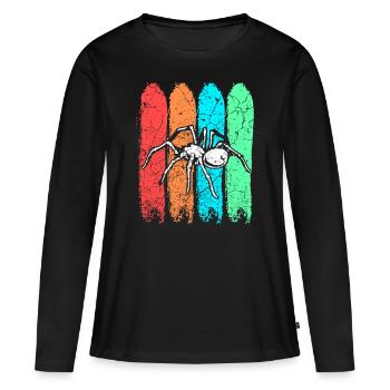 Spinne - Frauen Premium Bio Langarmshirt - Schwarz - Vorne - Julia (174cm)