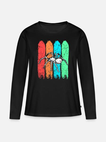Spinne - Frauen Premium Bio Langarmshirt - Schwarz
