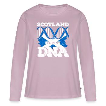 Schottland Schotte DNA - Frauen Premium Bio Langarmshirt - Altrosa - Vorne - Julia (174cm)