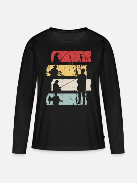 wędkarz - Premium økologisk langærmet T-shirt til kvinder - sort